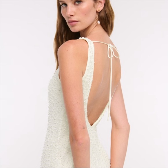 Abercrombie & Fitch White Beaded Mini Dress - Picture 8 of 14